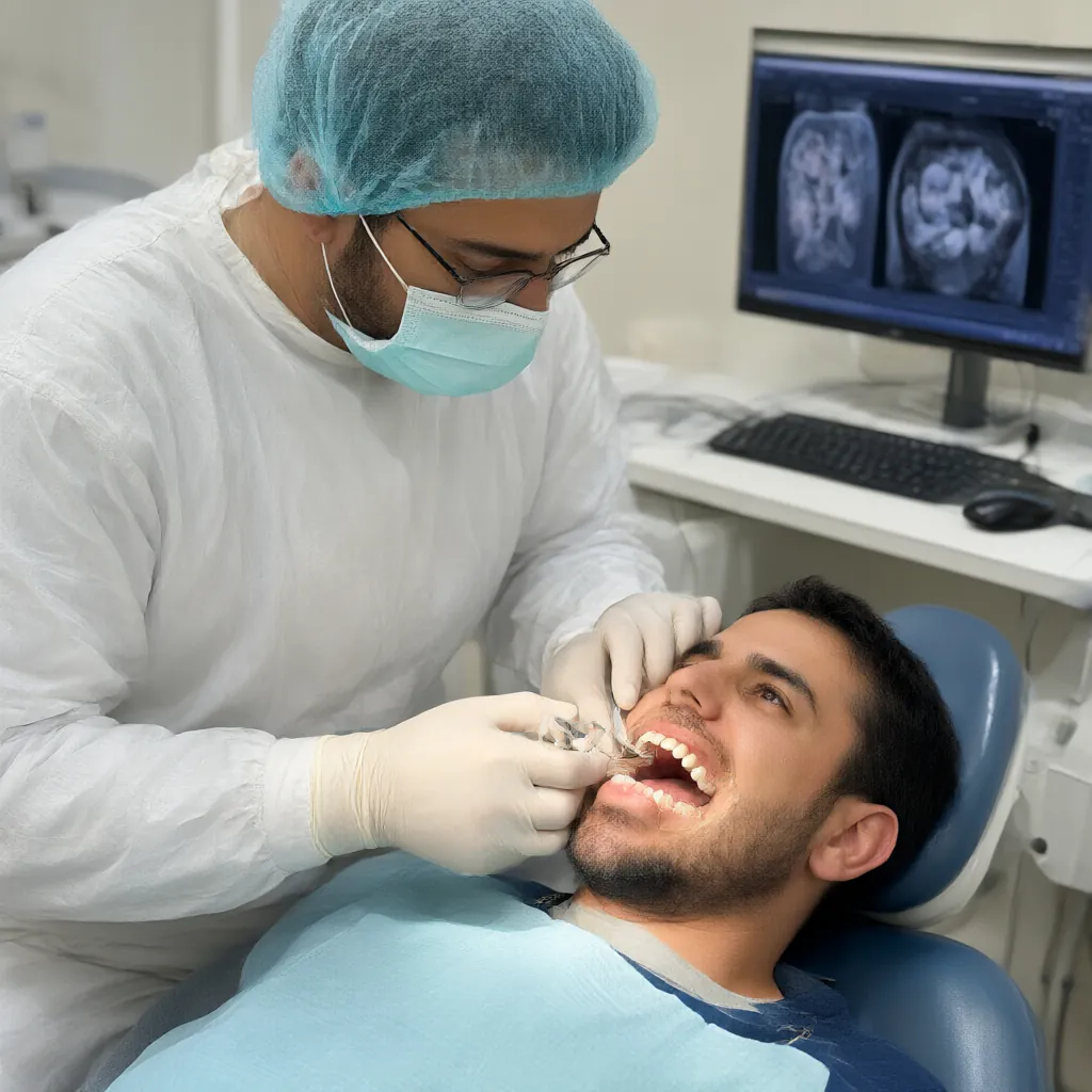 ارزیابی بالینی قبل از بازسازی فک بالا با ایمپلنت‌های شش واحد در مطب